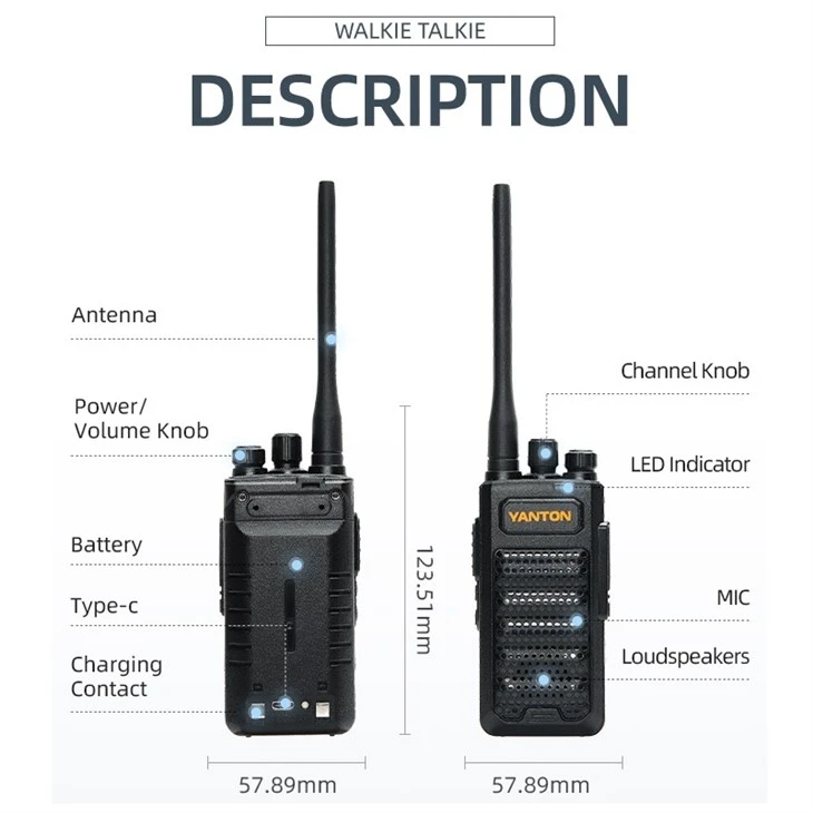 Long Range 2 Way Radio Handset